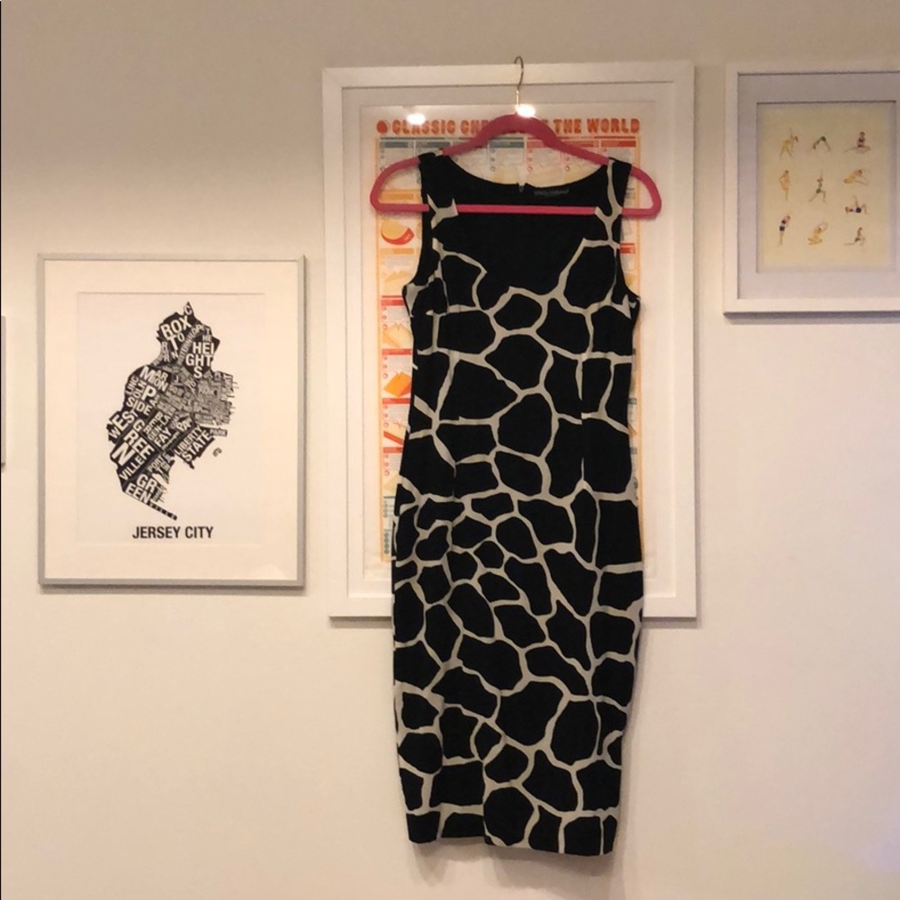 Dolce & Gabbana Black/white silk dress size 42
